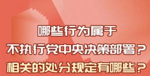 【學(xué)習(xí)在線】哪些行為屬于不執(zhí)行黨中央決策部署？相關(guān)處分規(guī)定是什么？